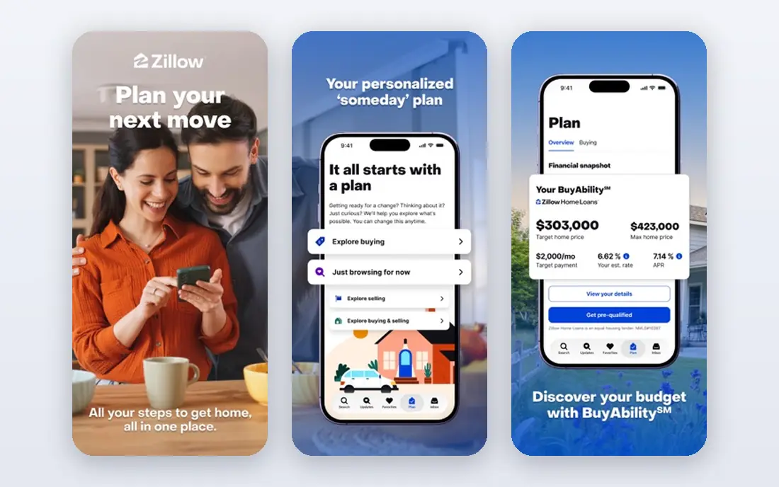 Zillow app screenshots
