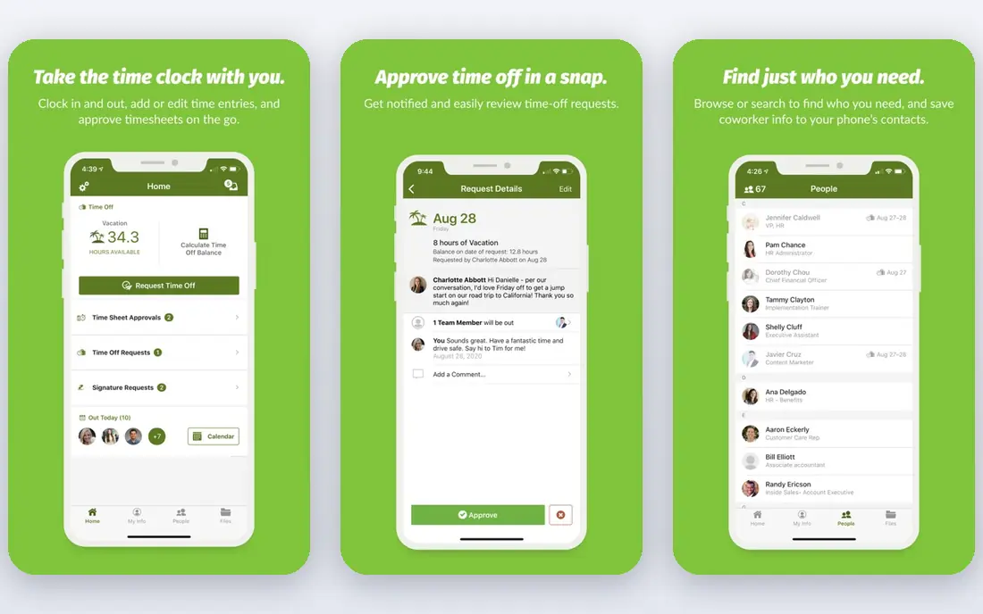 BambooHR app screenshots