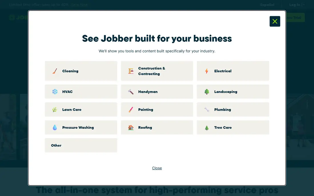 Jobber website
