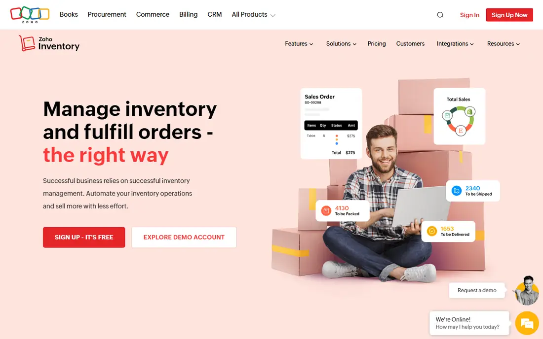 Zoho Inventory website