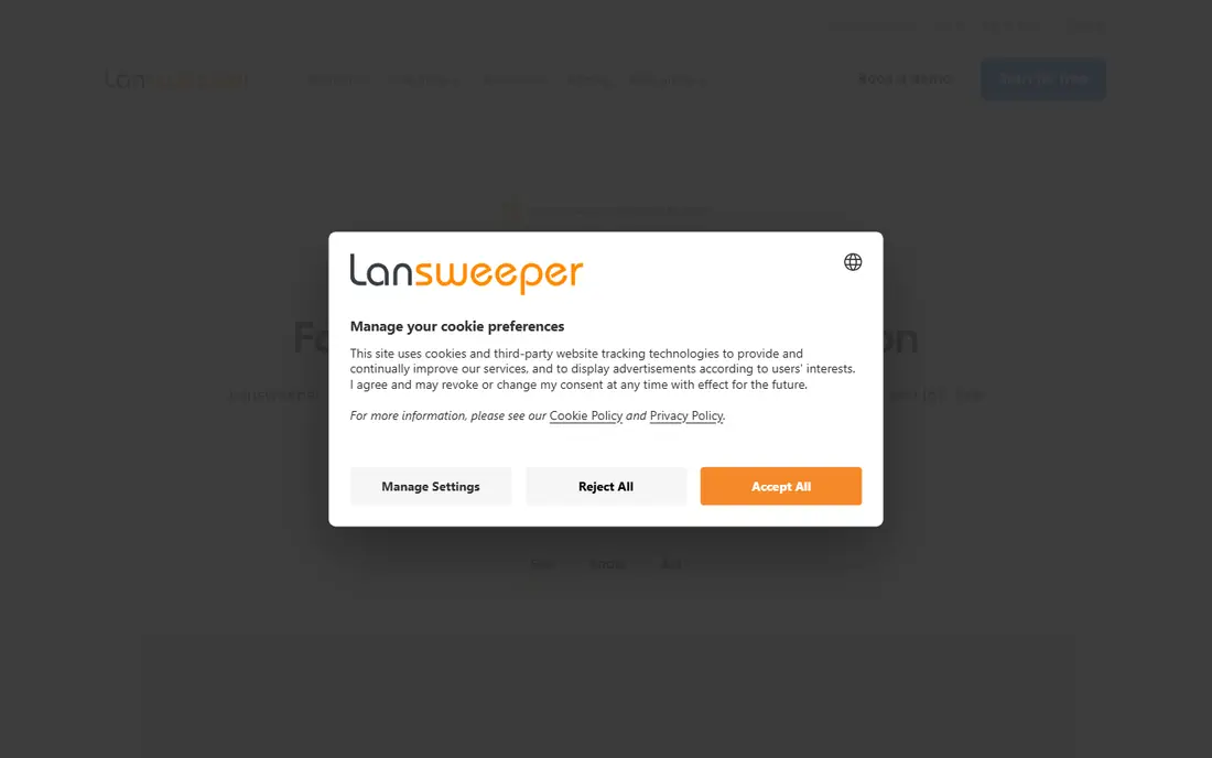 Lansweeper website