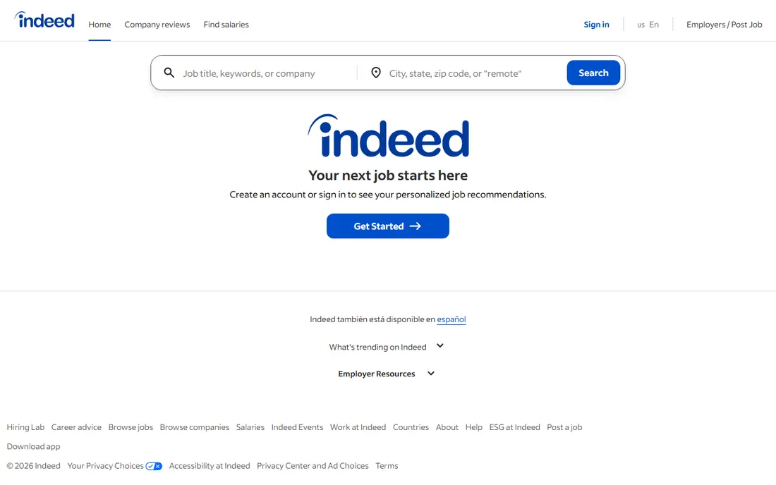 Indeed website