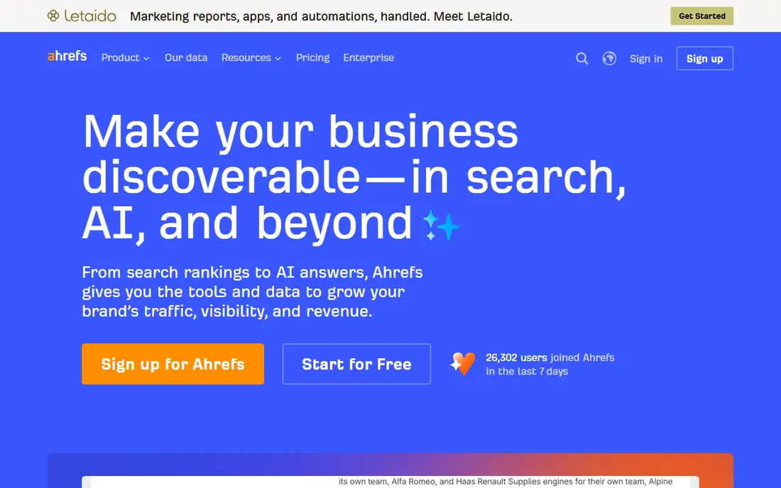 Ahrefs website