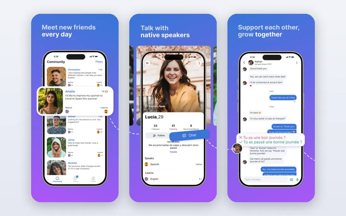 Speaky app screenshots