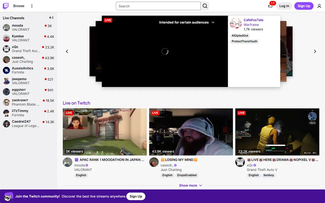 Twitch website