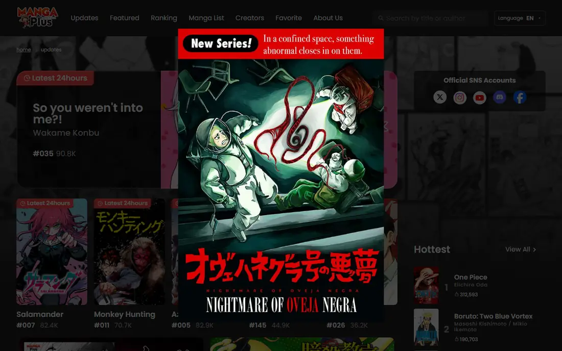 MANGA Plus by SHUEISHA website