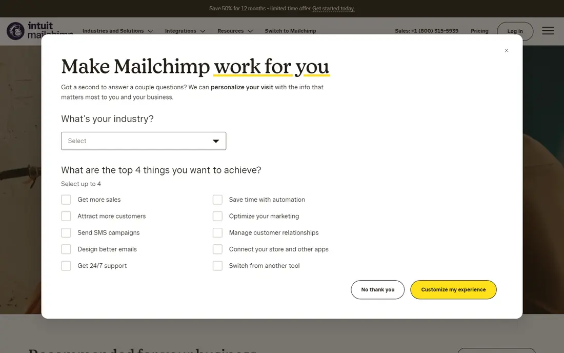 Mailchimp website