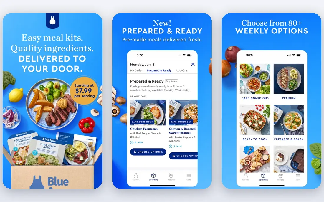 Blue Apron app screenshots