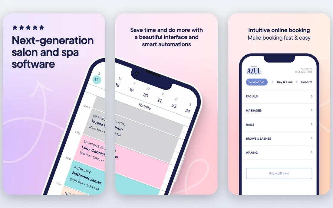 Mangomint app screenshots