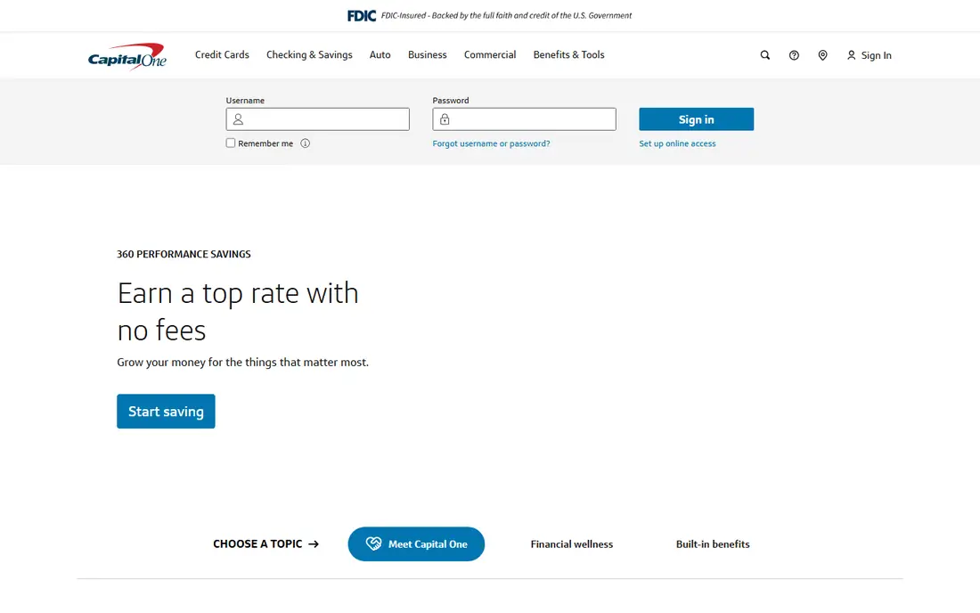 Capital One website