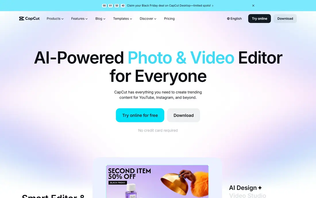 CapCut website