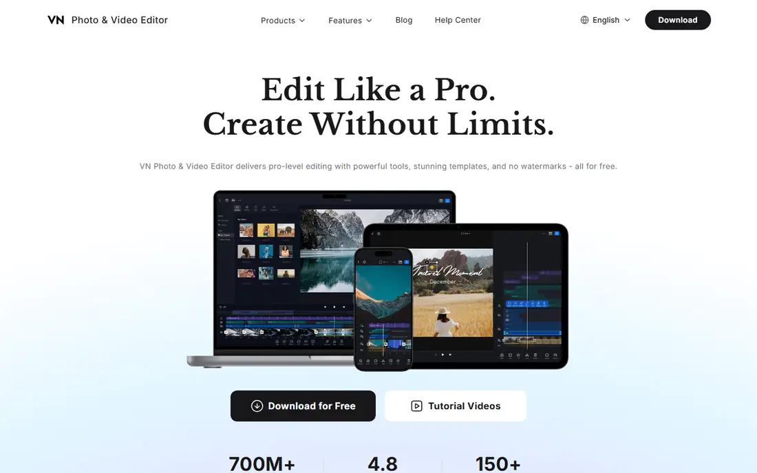 VN Video Editor website