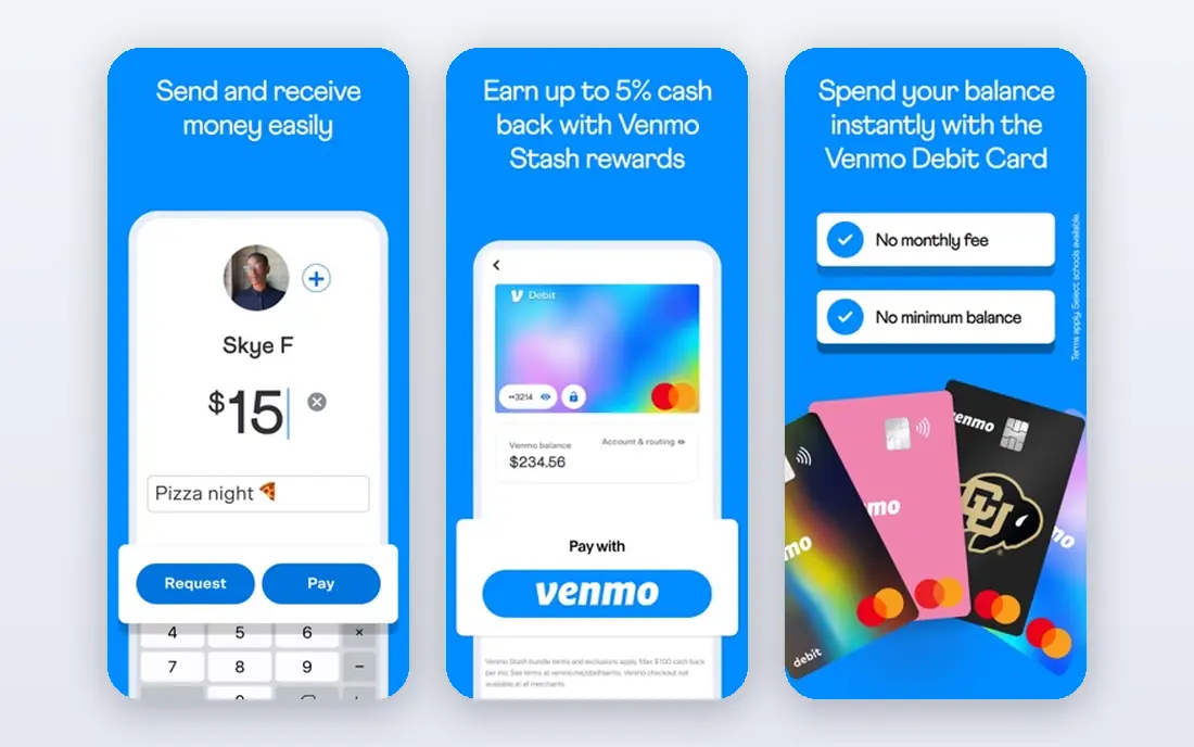 Venmo app screenshots