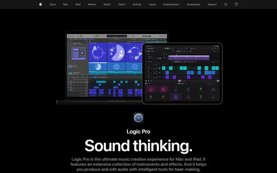 Logic Pro website