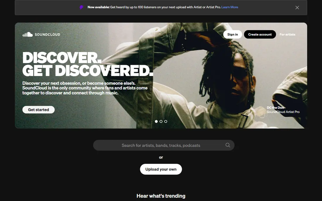 SoundCloud website