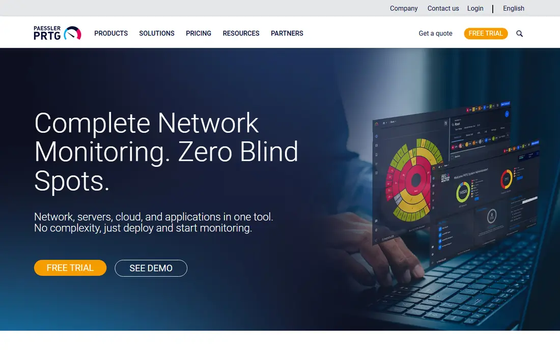 PRTG Network Monitor website