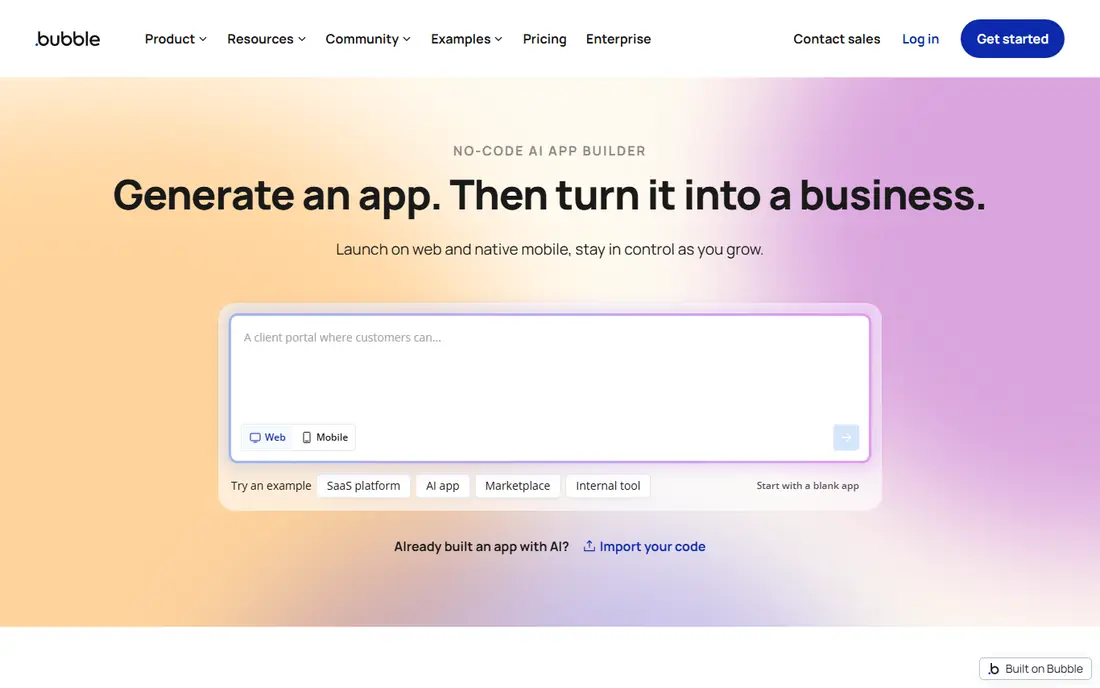 Bubble website