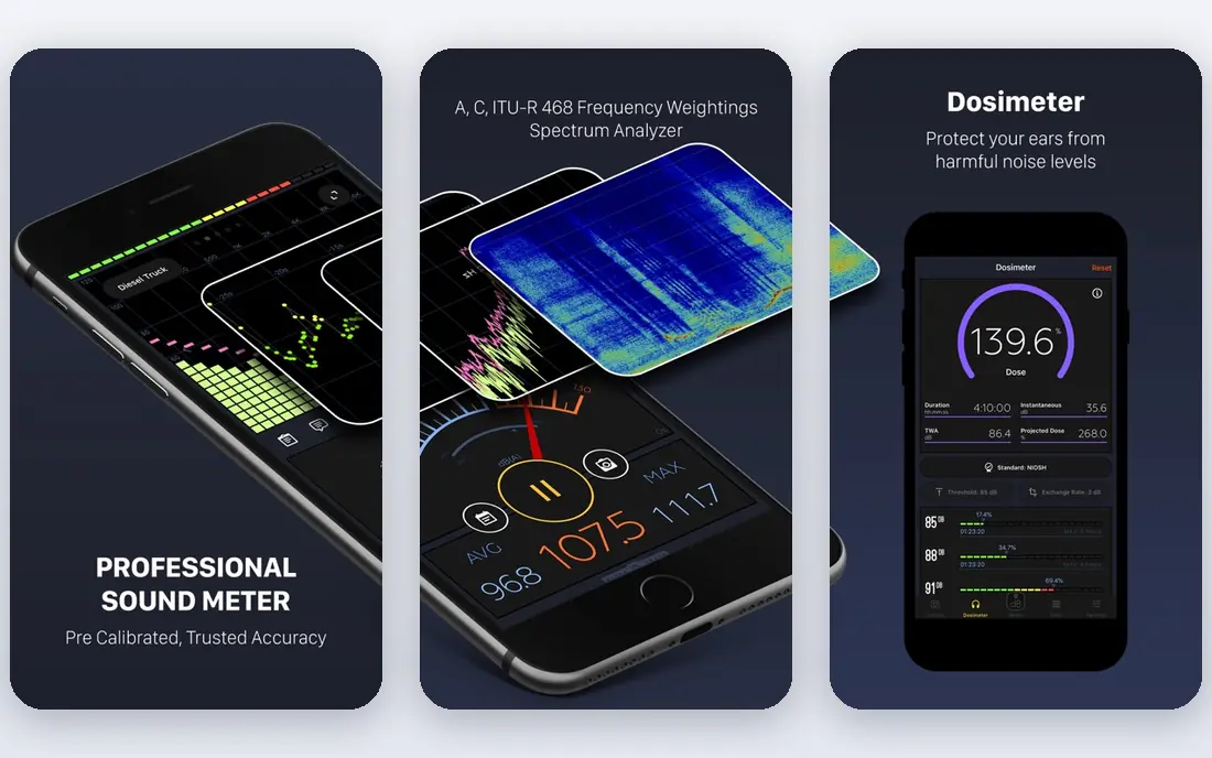 Decibel X app screenshots
