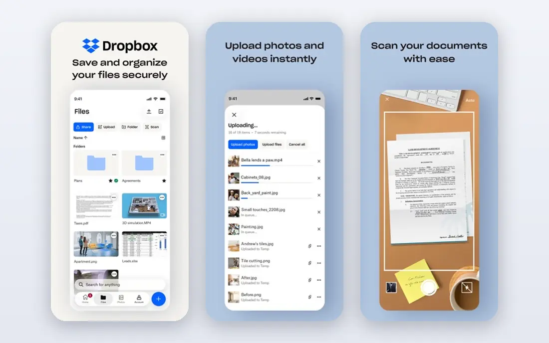 Dropbox Fax app screenshots