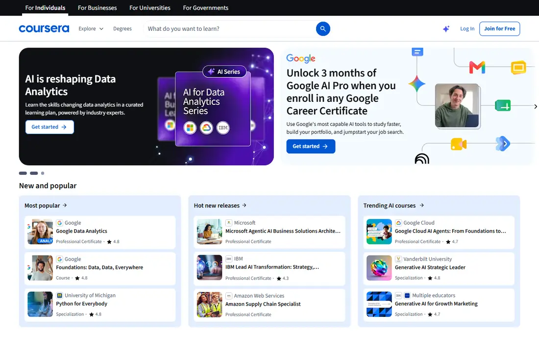 Coursera website