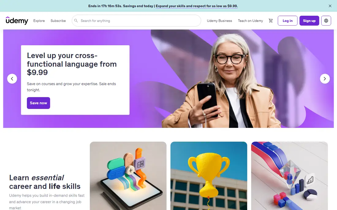 Udemy website