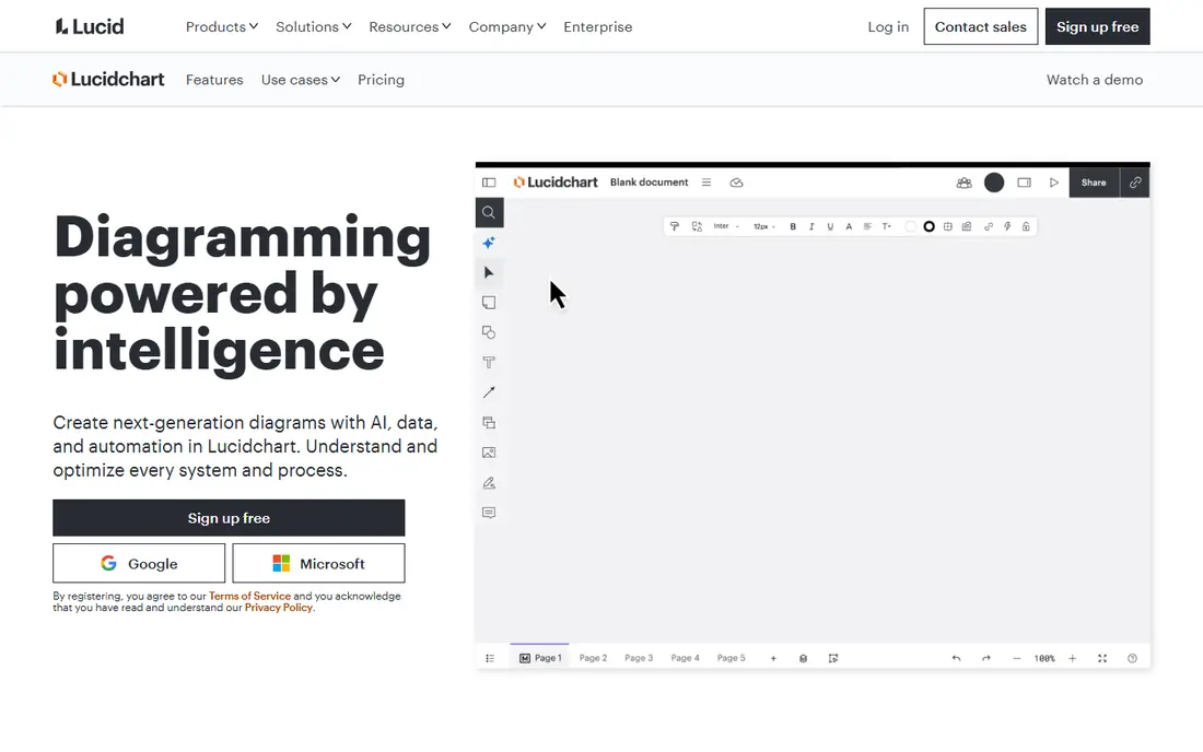 Lucidchart website