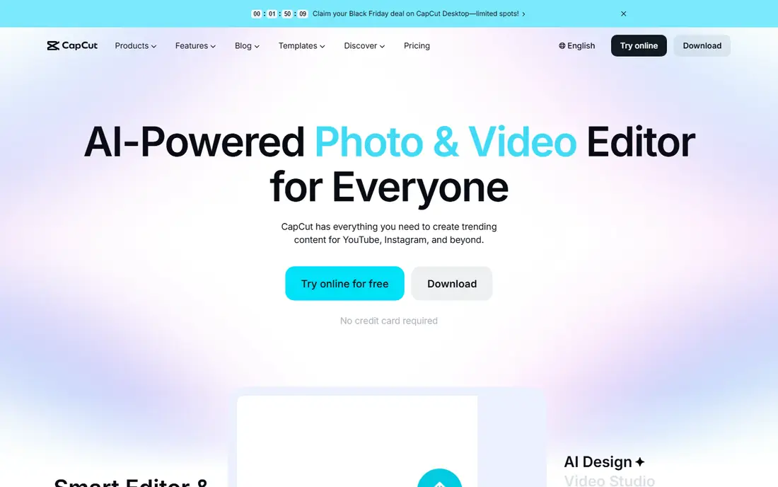 CapCut website