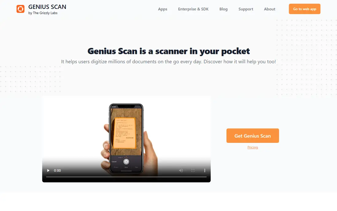 Genius Scan website