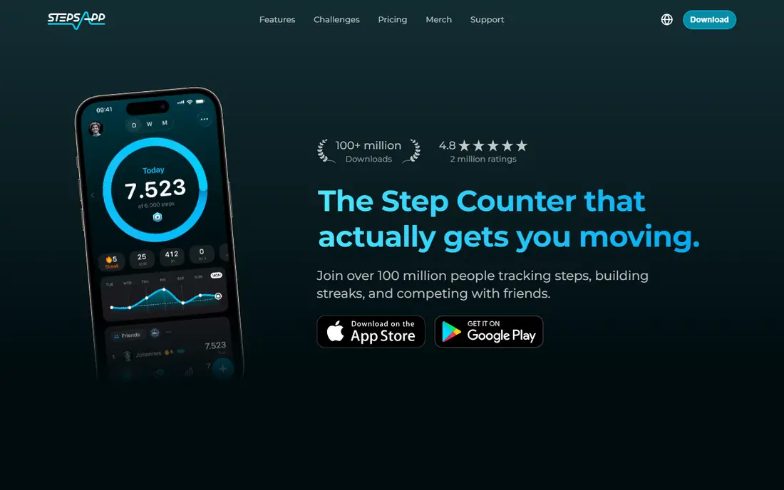 StepsApp website