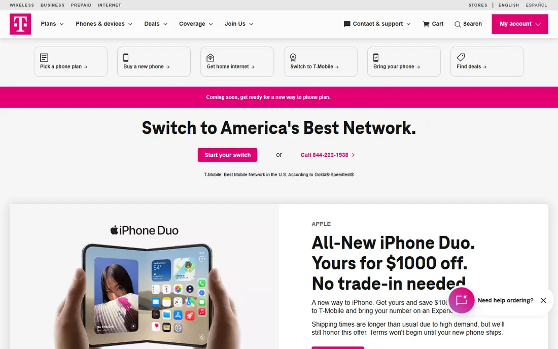 T-Mobile website