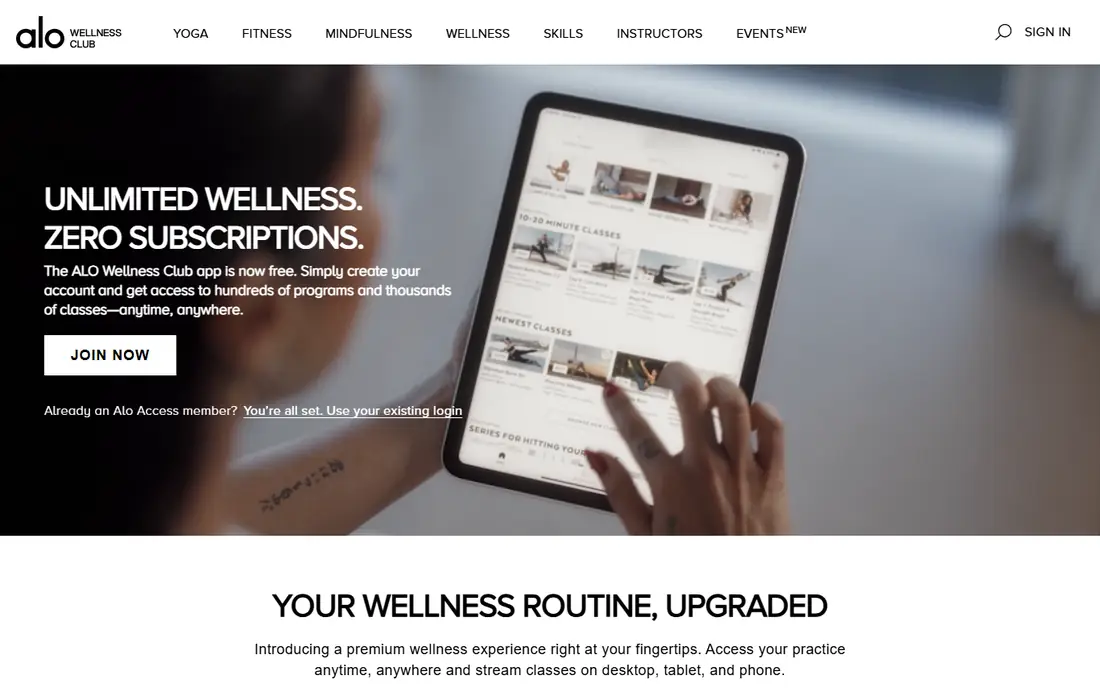 Alo Moves website