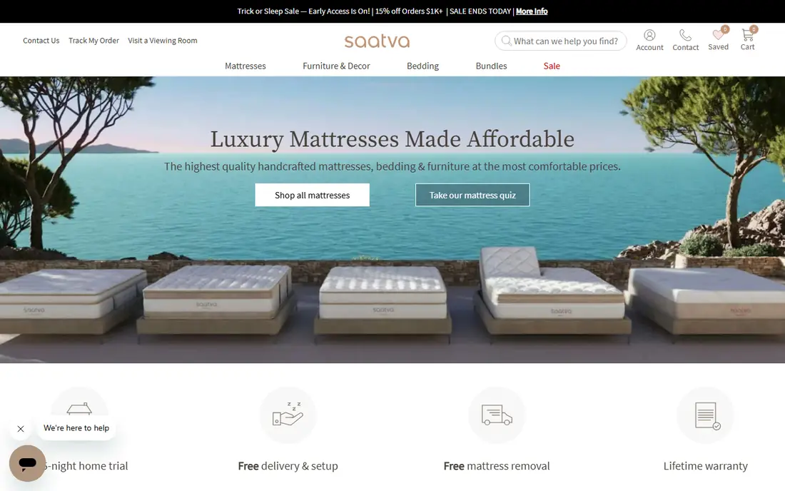 Saatva Santorini Bed Frame website