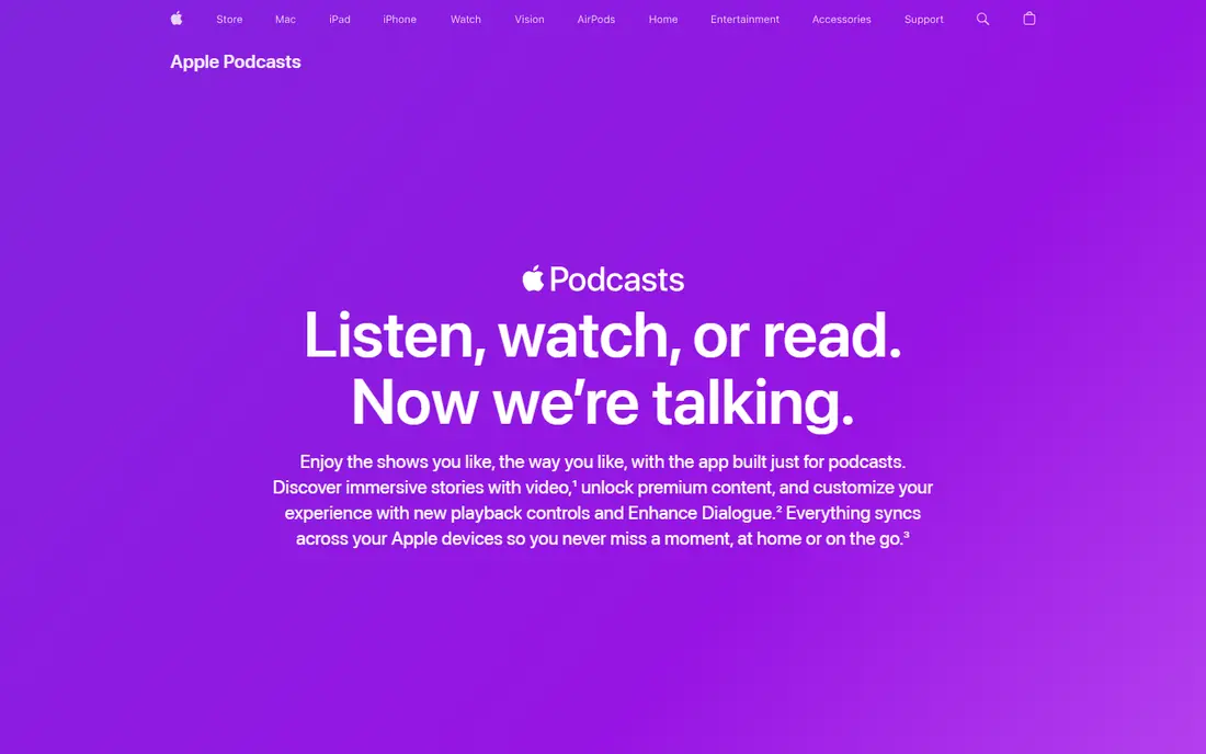 Apple Podcasts website