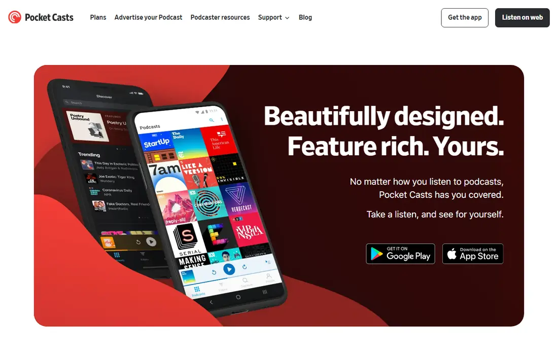 Pocket Casts website
