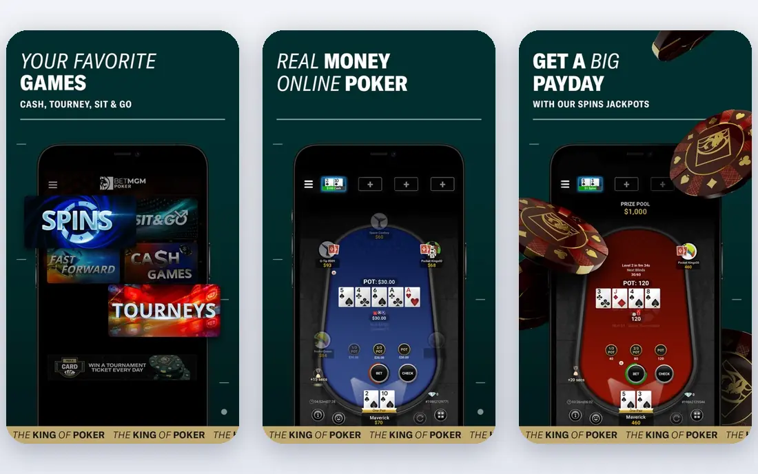 BetMGM Poker app screenshots