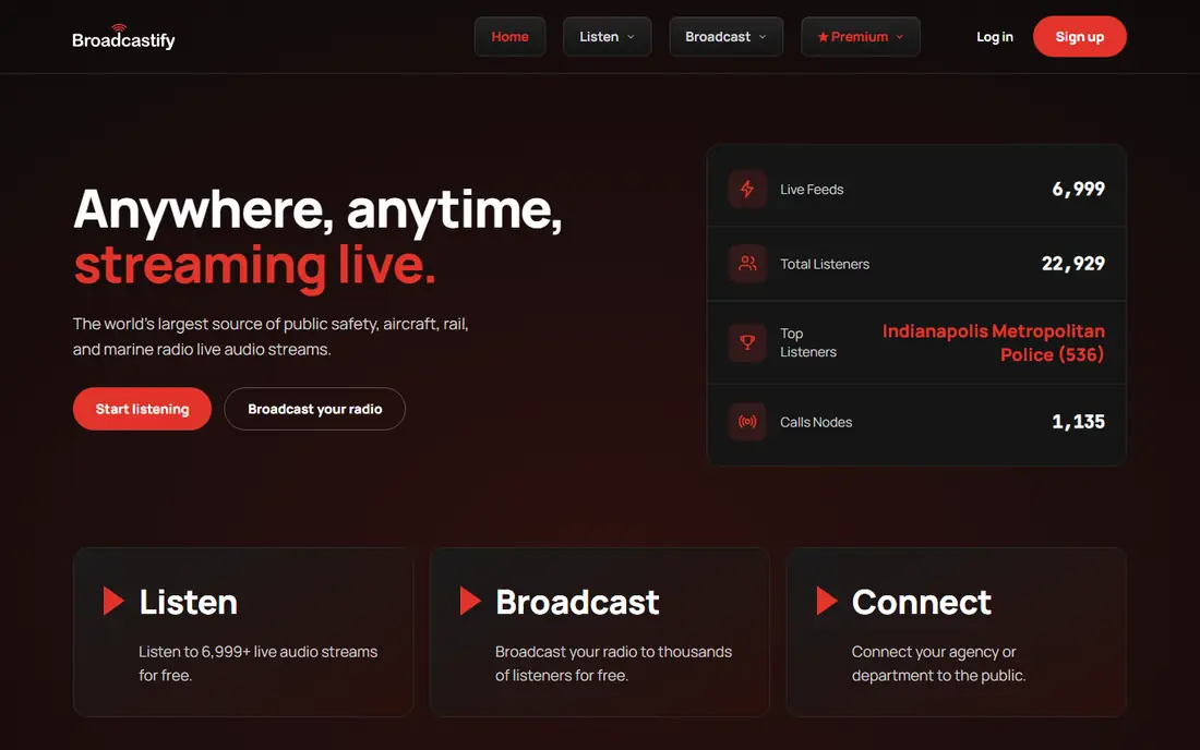 Broadcastify website