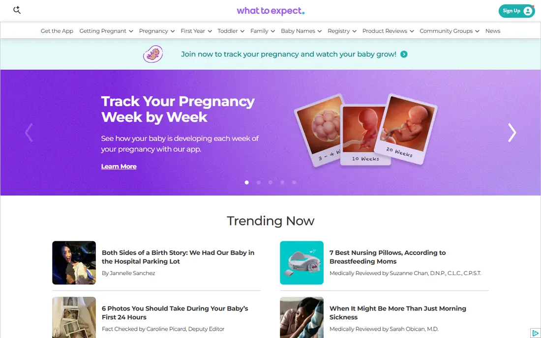 What to Expect website
