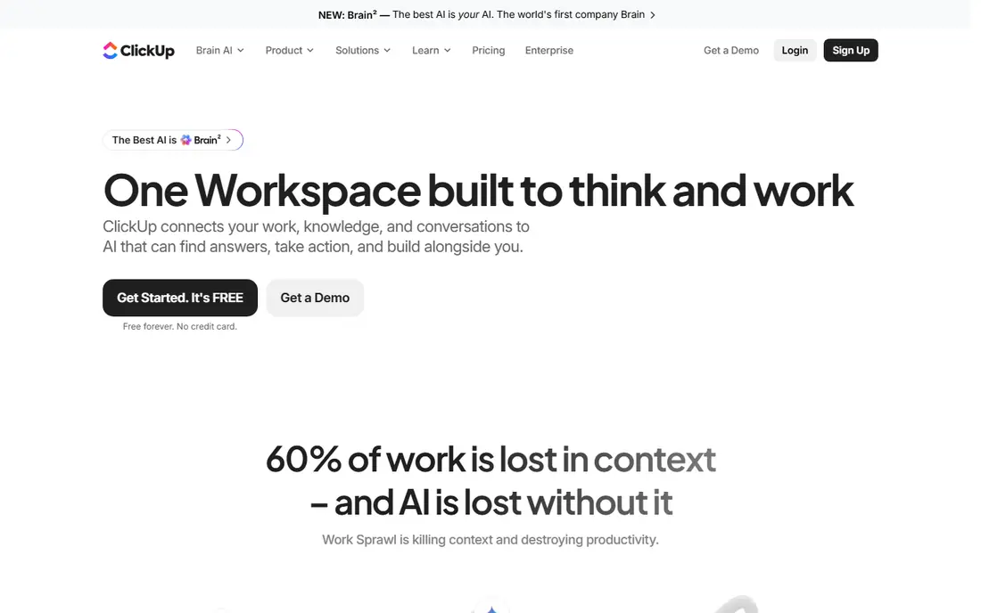 ClickUp website
