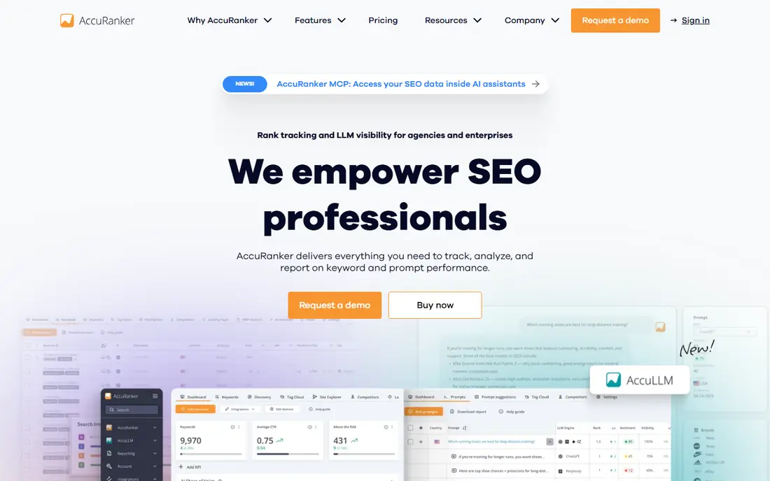 AccuRanker website