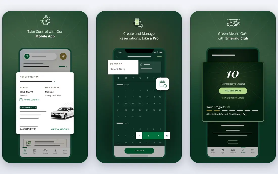National app screenshots