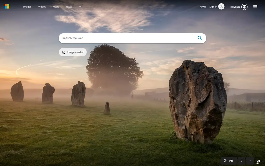 Bing Visual Search website