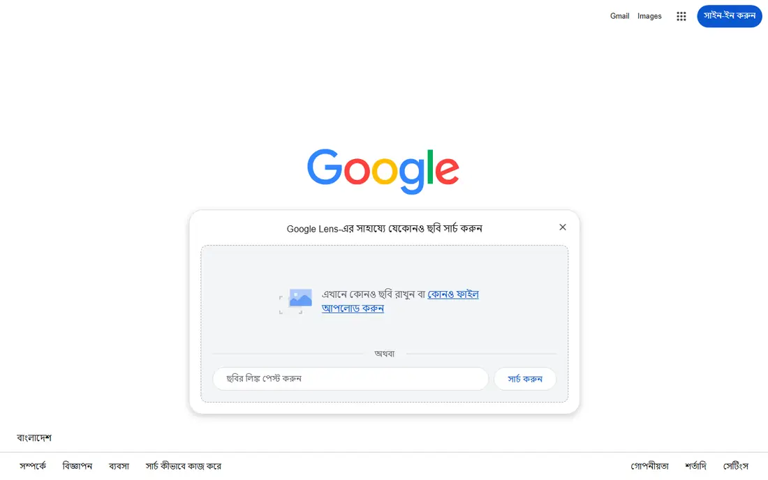 Google Lens website