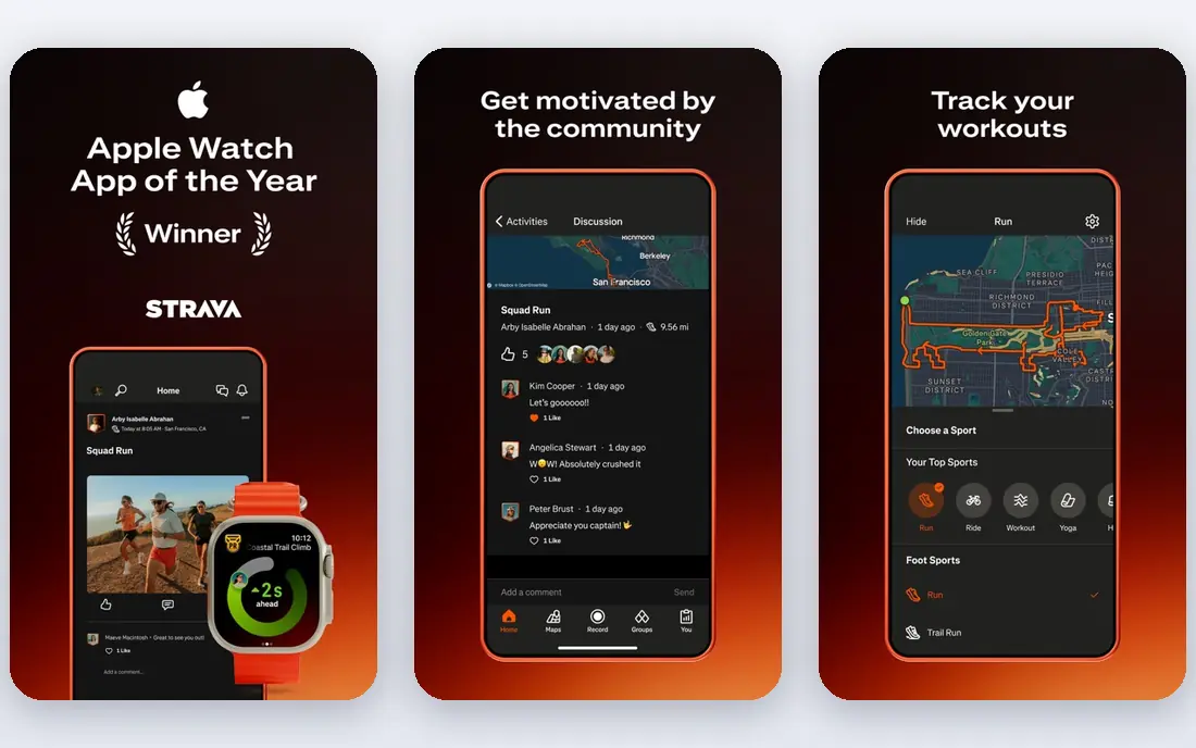 Strava app screenshots