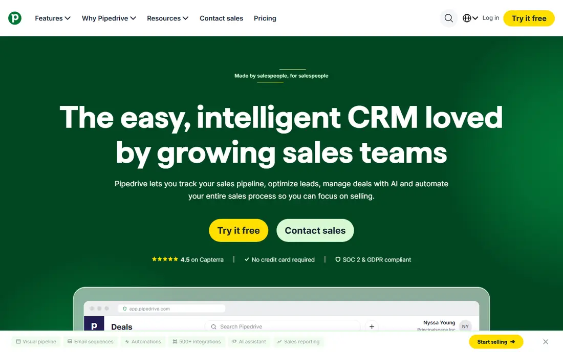 Pipedrive website