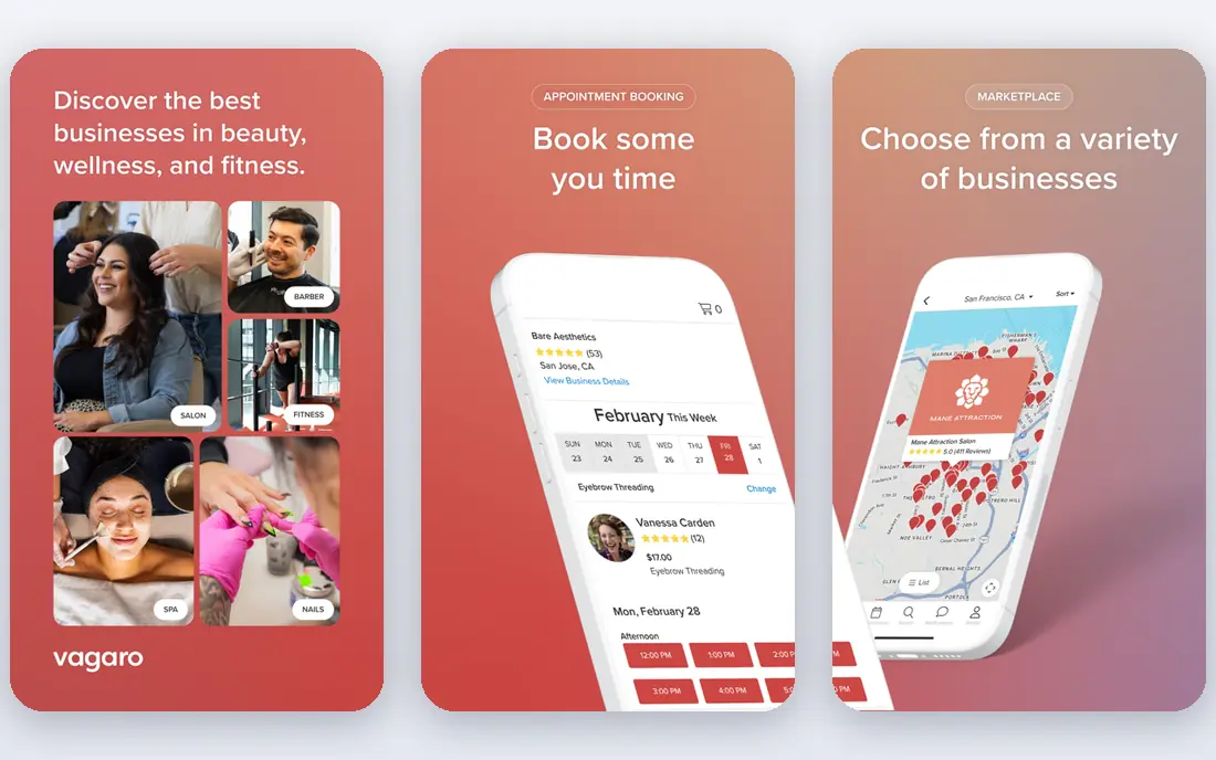 Vagaro app screenshots