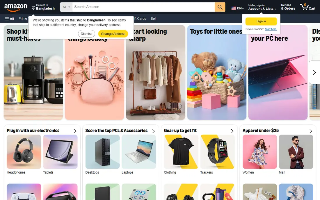 Amazon website