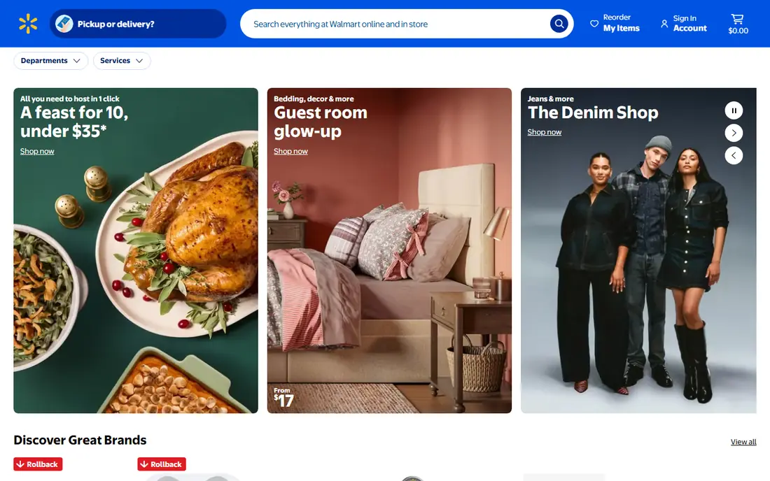 Walmart website