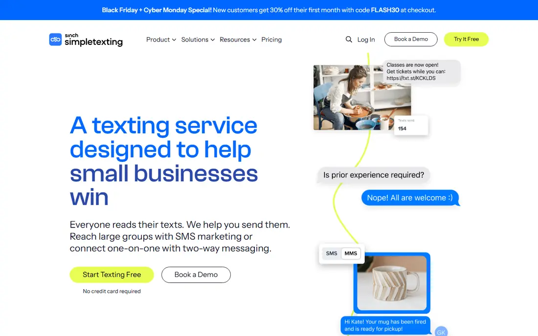 SimpleTexting website