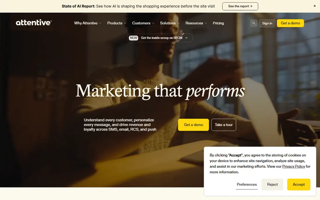 Attentive website