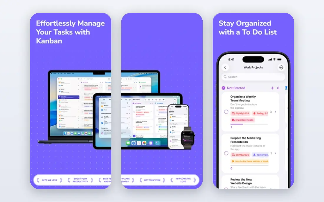 Kanban app screenshots